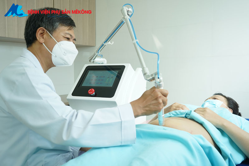 chiếu tia plasma sau sinh